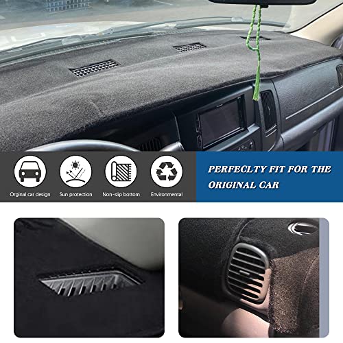Kedakeji Dashboard Cover Dash Cover Mat Pad Custom Fit Compatible With Dodge Ram 1500 2500 3500 1998-2001（Black） #TOP1