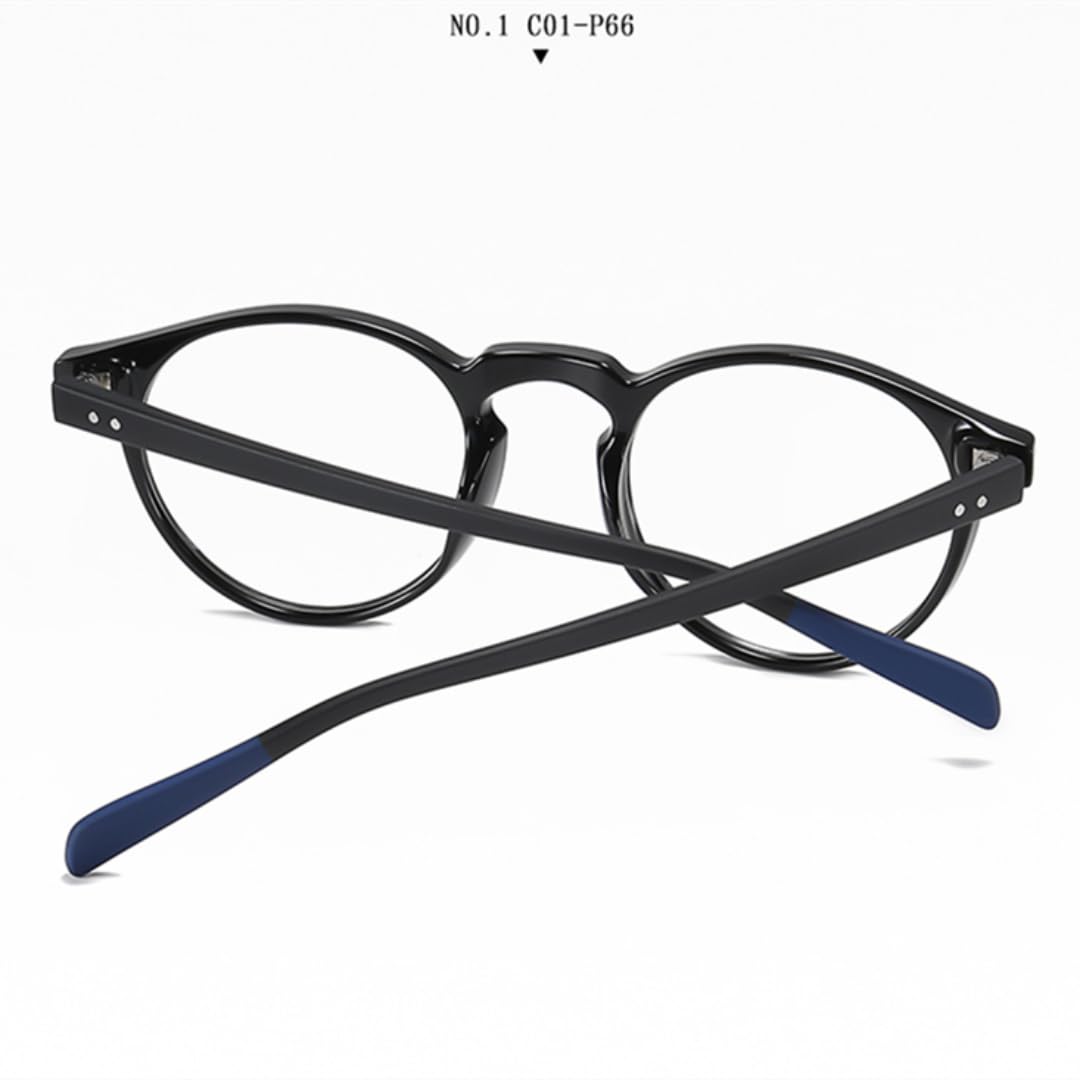 Occhiali da vista da uomo e da donna con lenti anti-luce blu, montatura rotonda in TR90.