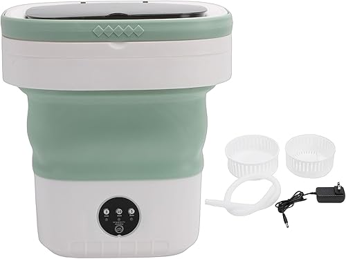 Ymiko 14L Portable Washing Machine, Compact Foldable Mini Washer with Brushless Motor and Dehydrating Basket, for Underwear Socks Baby Clothes Travel