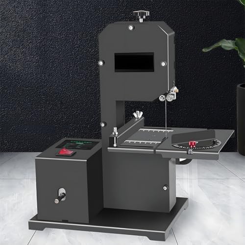 GJBMXSM Professional Benchtop Bandsaw | 800W Pure Copper Motor (230V) | 70mm Resaw Depth + 90mm Throat | Reinforced Metal Base | 0-45° Bevel Cuts | For Hardwood, Softwood | 8.5kg