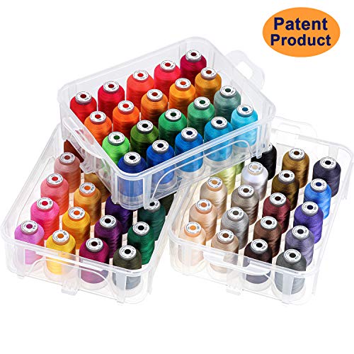 New Brothread 60 Brother Colors 500M Each Embroidery Machine Thread With Clear Plastic Storage Box For Embroidery Sewing Machine #TOP1