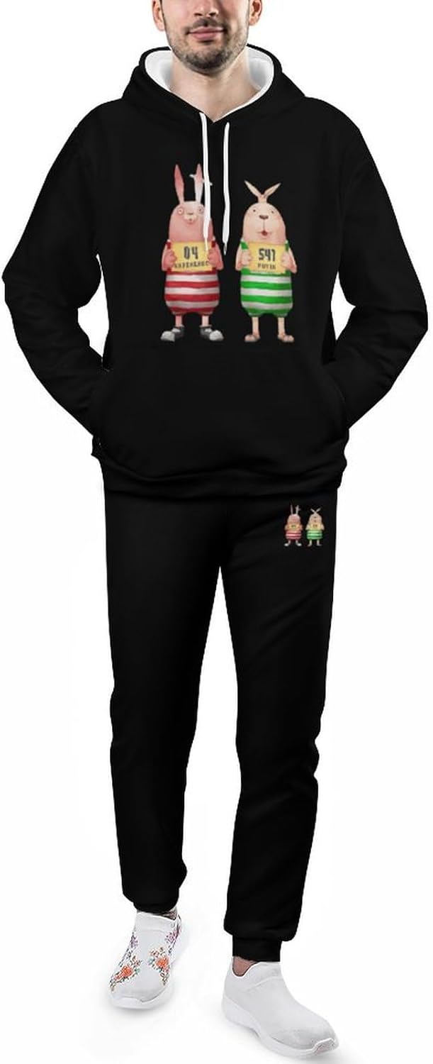 [IcAsse] ウサビッチ ジャージ メンズ 秋服 ウェア 上下セット パーカー ジャージ 上下 スエット 大きいサイズ ゆったり