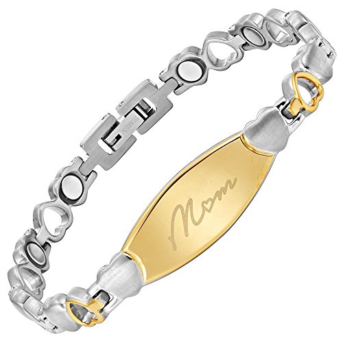 Willis Judd Engraved MOM Love Heart Bracelet for Mothers Day from Daughter or