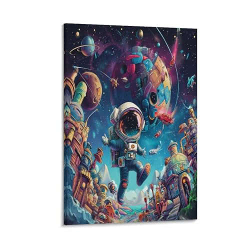 Image sur toile astronaute et affiche decoration chambre ado 30x45