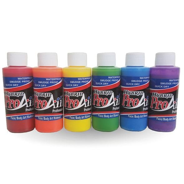 ProAiir Face and Body Painting Makeup - 6 Vibrant Colors - 2.1 oz (60ml)