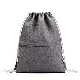 KALIDI Turnbeutel mit Reißverschlusstasche Sportbeutel Wasserabweisender Gymsack Gym Bag Beutel Rucksack Unisex für Freizeit
