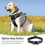 WINSEE Dog/Pet Harnesses No Pull with Dog Collar, Adjustable Reflective Oxford Outdoor Vest, Front/Back Leash Clips for Small, Medium, Large, Extra Large Dogs, Easy Control Handle for Walking - Image 2