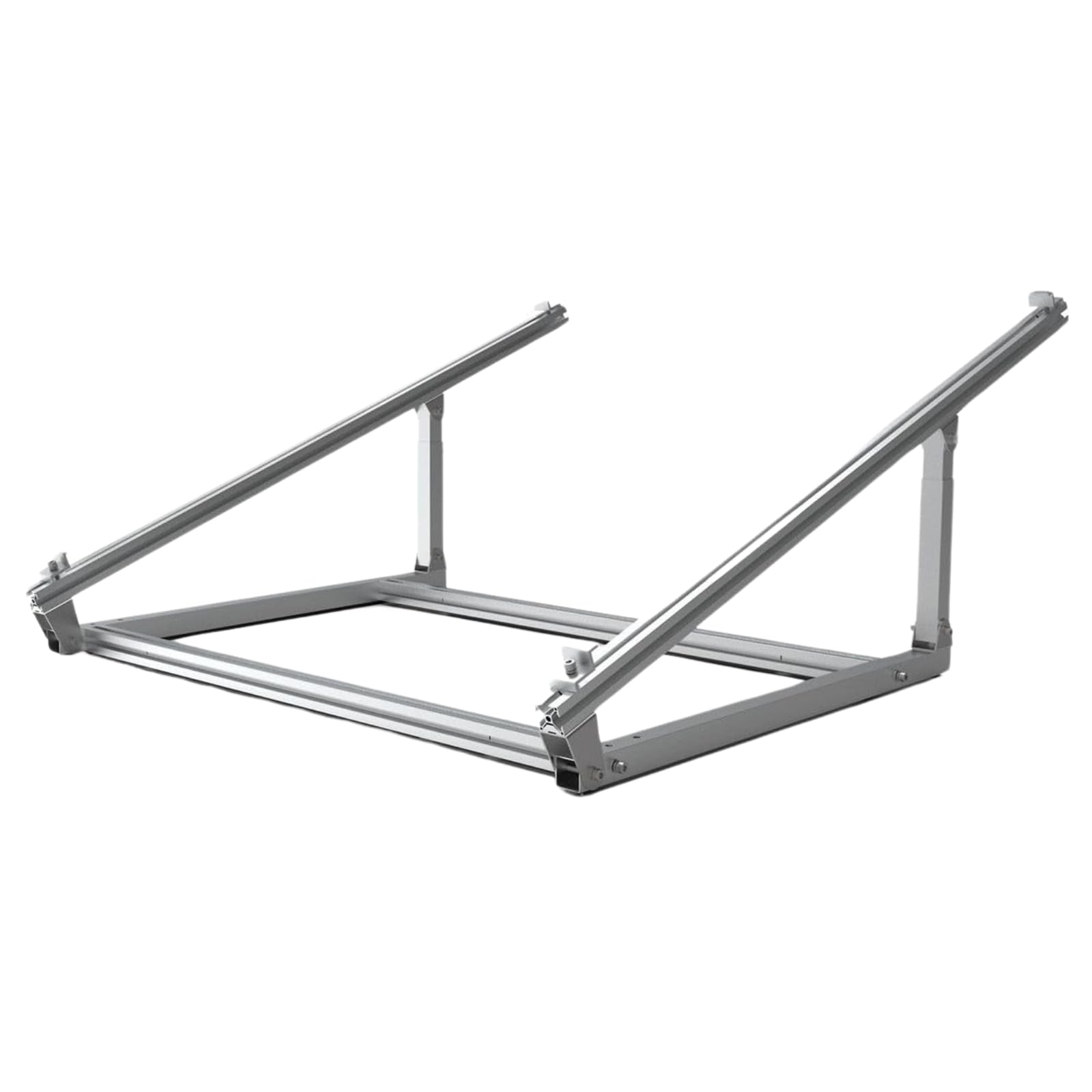 GLIESE Balkonkraftwerk Halterung – Für 400–550 W Module, 15–45° Verstellbar, Alu, Inkl. Geländerhaken (silber)