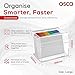 OSCO Clear Acrylic Index Box, Large, A to Z Divider Tabs, 100 Lined Note Cards, 7