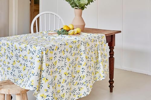 Nappe coton lin COUCKE jaune pour proteger et illuminer votre table - 4
