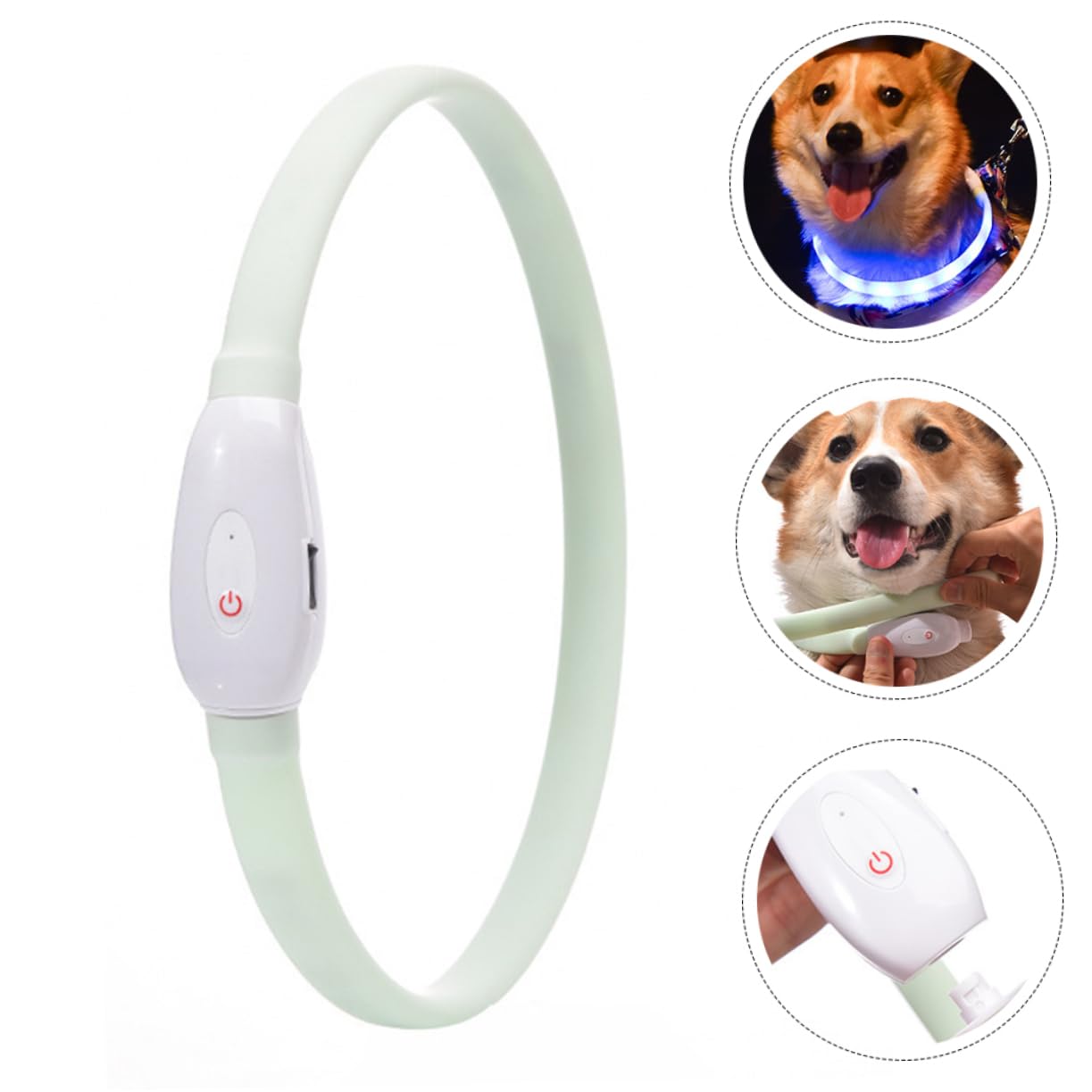 Toddmomy 2juegos Collar Led USB Recargable para Collar Luminoso De Visibilidad Nocturna para Material Resistente y Cómodo