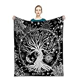 Sun and Moon Tree Blanket - Bohemian Mandala Decor Room and Couch，Bed Plush Throw Super Soft Fuzzy