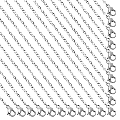 SUNNYCLUE 20x chaîne collier acier inoxydable 16 po / 0,4m, fermoir homard, création bijoux