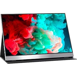 VisionOwl Portable Monitor-15.6 Inch Travel Screen FHD FreeSync Frameless USB-C Computer Display with Type-C HDMI Speakers for Laptop PC Mac Surface PS4/5 Xbox Switch, with Cover Stand, VESA Mountable