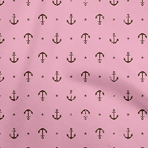 oneOone Cotton Cambric Rose Pink Fabric Nautical Dress Material Fabric Print Fabric By The Yard 42 Inch Wide