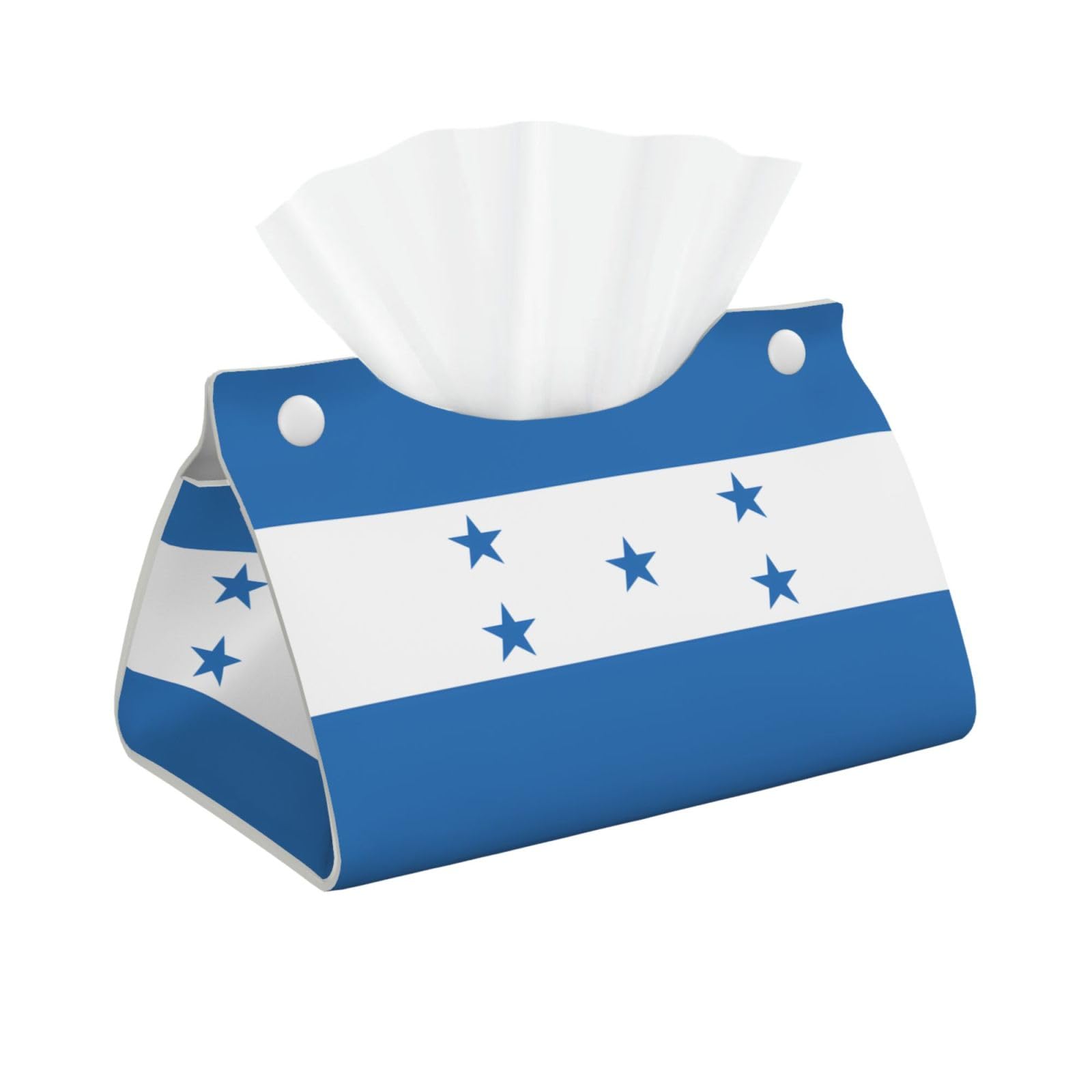 Flag of Honduras Rectangular Leather Tissue Box Cover, Folding Facial Tissue Holder Dispenser for Car