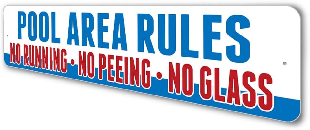Pool Area Rules Sign - 6 x 24