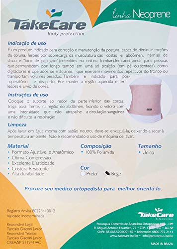 Faixa Abdominal 30 cm Bege, Take Care