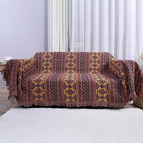 Couverture plaid multicolore en coton pour lit et canapé