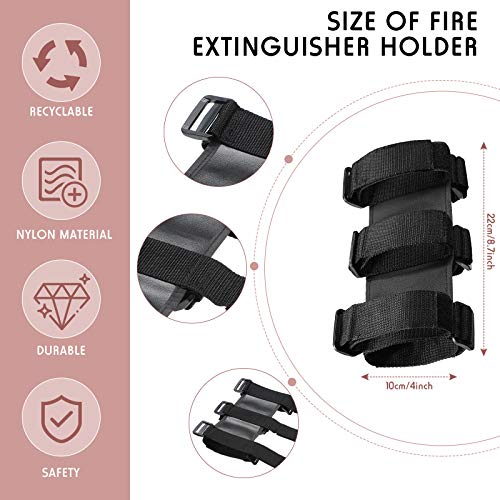 2 Pieces Adjustable Fire Extinguisher Holders Fire Extinguisher Mount Strap for Roll Bar Car Fire Extinguisher in Black and Red Compatible with Jeep Wrangler CJ YJ LJ TJ JK JKU JL JLU 1953-202