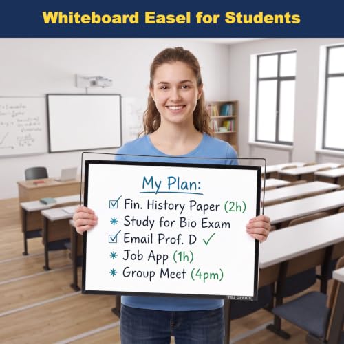 Image of TSJ OFFICE Small White Board - 18 X 14 Inches Black Framed Dry Erase Board
