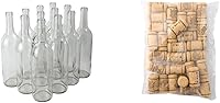 Vista 21 de FastRack - Botellas de vino transparentes de 25.4 onzas líquidas (paquete de 12) Botellas de licor de Burdeos W5 Botella vacía de 25.3 onzas