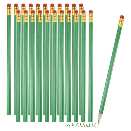 Lápices de colores al óleo verdes PATIKIL con goma para diseño y dibujo técnico