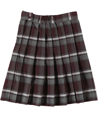 Image of French Toast Big Girls' Plaid Skirt (Sizes 7-18) - Burgundy /Gray /White *Plaid