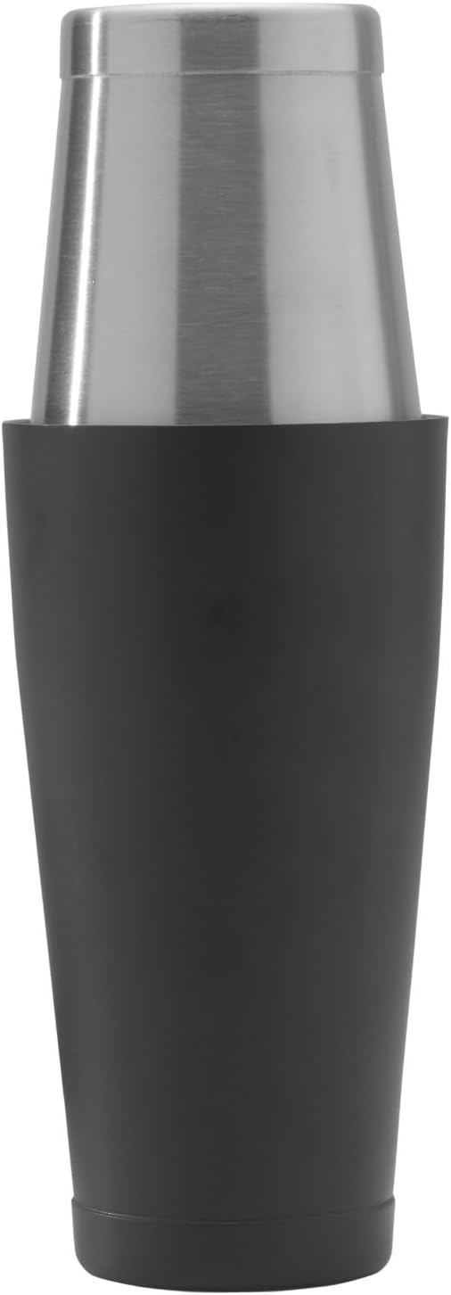 Houdini Stainless and Black Boston Cocktail Shaker, Two-Toned Boston Cocktail Shaker