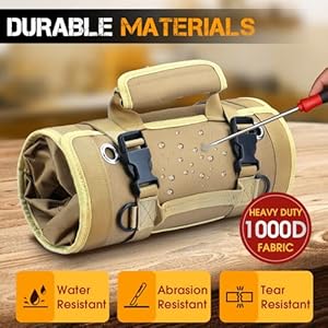 Roll-Up-Tool-Bag-Heavy-Duty-Tool-Organizer-with-2-Detachable-Zipper-Pouches-Compact-Durable-Tool-Storage-for-Men-Women-Perfect-for-Handyman-RV-Owners-Dad-Birthday-or-Fathers-Day-Gifts-Khaki - Urban Country Home Decor Roll-Up-Tool-Bag-Heavy-Duty-Tool-Organizer-with-2-Detachable-Zipper-Pouches-Compact-Durable-Tool-Storage-for-Men-Women-Perfect-for-Handyman-RV-Owners-Dad-Birthday-or-Fathers-Day-Gifts-Khaki