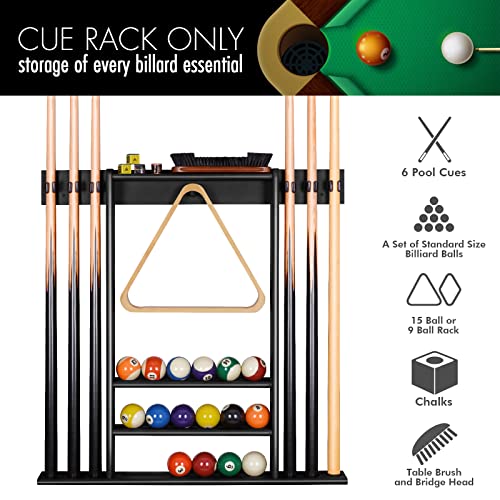 Xcsource Pool Cue Rack Only, Pool Stick Holder Wall Mount, Pool Billiard Stick + Ball Set Wall Cue Rack (6 Pool, Brown) (6 Pool, Black) #TOP1