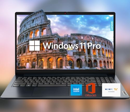 Image of Lenovo IdeaPad 15.6 inch HD Anti-Glare w / 1 Year Microsoft 365, 20GB RAM, 384GB SSD, Windows 11 Pro, Up to 9.5 Hours Battery Life, Intel Processor, WiFi 6, HDMI, USB-C, SD Card Reader, w /WOWPC USB
