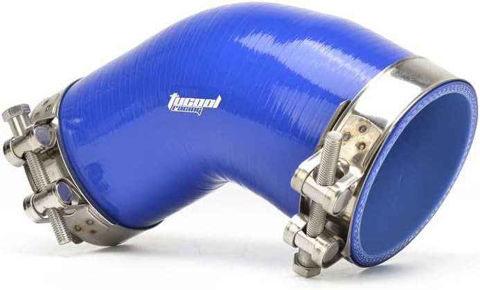 Universal 90 Degree Elbow Reducer Coupler Silicone Hose Connector with 304Ss T-Bolt Clamps (Black, 63mm(2.5") to 102mm(4") 4-PLY)