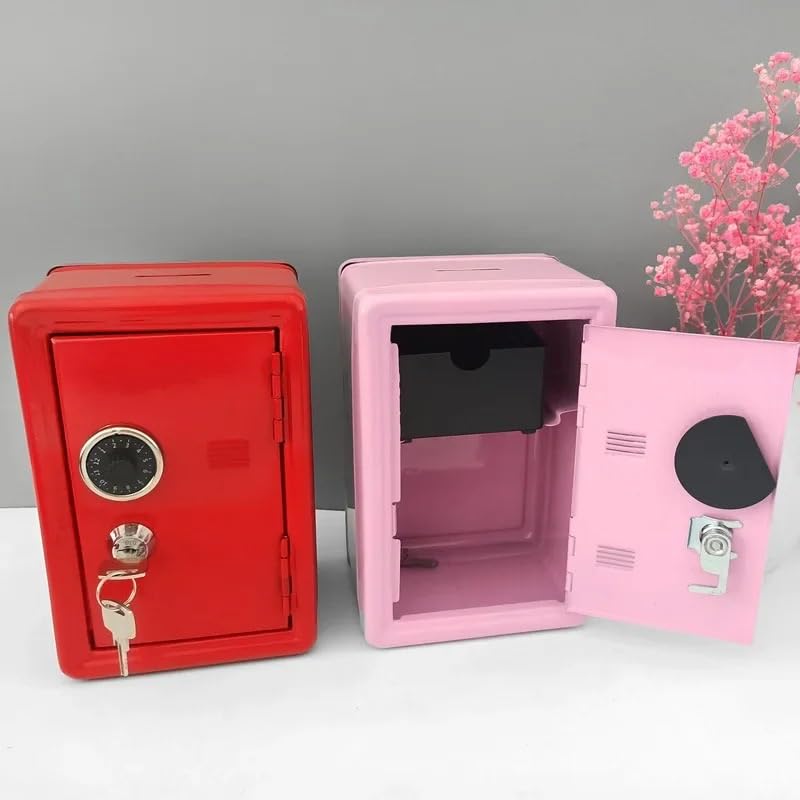 Kasetka ognioodporna Mini Bank Skarbonka Ukryte Sejfy Retro Obrotowe Hasło Pieniądze Monety Oszczędności Skrzynka Bankowa Sejf Automatyczny Sejfy meblowe(Ivory White)