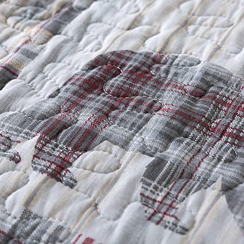 Honeilife King Size Quilt - 3 Piece Cotton Bedspreads Luxurious Coverlet Lightweight Bedcover Warm Bedding Set All Season Quilts-Moonglade, Grey #TOP5