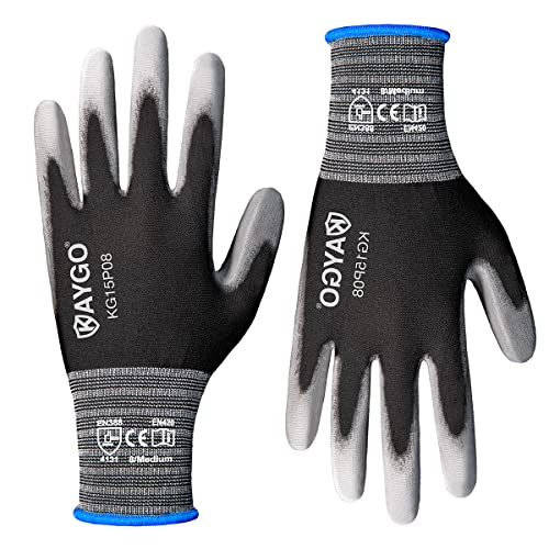 KAYGO Thin Work Gloves PU Coated 12 works, KG15P