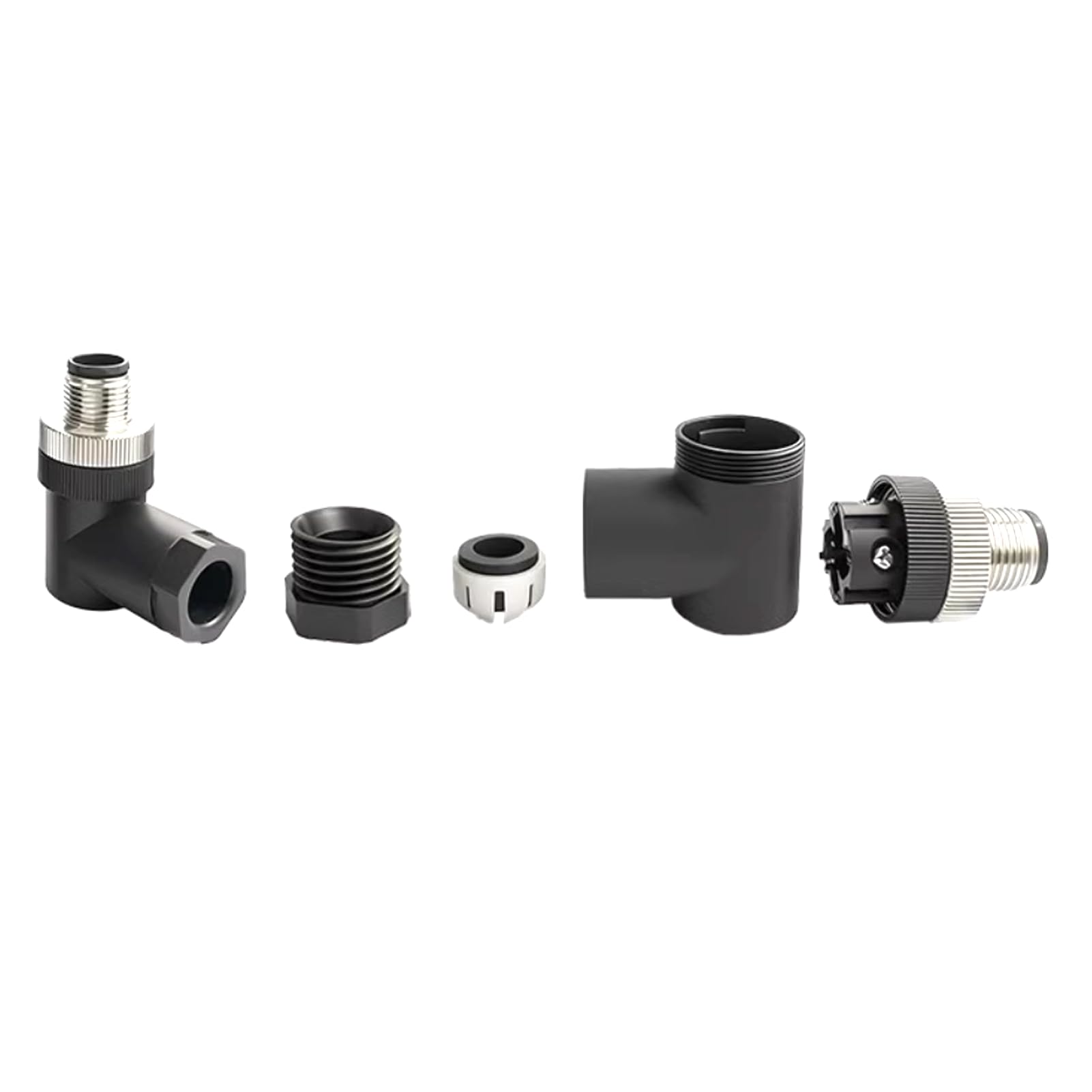 5Pcs M12 4 Pin Maschio Ad Angolo Retto Connettore, A Codice Industriale Circolare Connettore IP67 Unshiled Campo Assemblaggio Sensore Wireable 250V 4A AC/DC Connettore