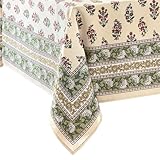 Elrene Home Fashions Nomad Winter Block Print - Mantel Rectangular Resistente a Las Arrugas, 60 x 144 Pulgadas
