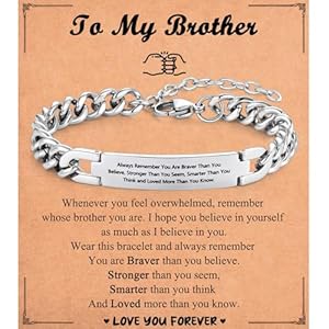 Birthday Gifts for Son Brother, Stainless Steel Cuban Link Bracelet for Teenage Boys, Christmas Graduation Presents for Him