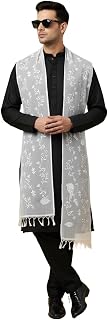 MUFFLY Men's Embroidered Chanderi Cotton Dupatta Price In India