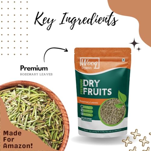 Image of Wooq Organics Dried Rosemary Leaves 50 grams, Enhance Flavor & Health with Fresh Aroma - 100% Natural Herb for Culinary Delights