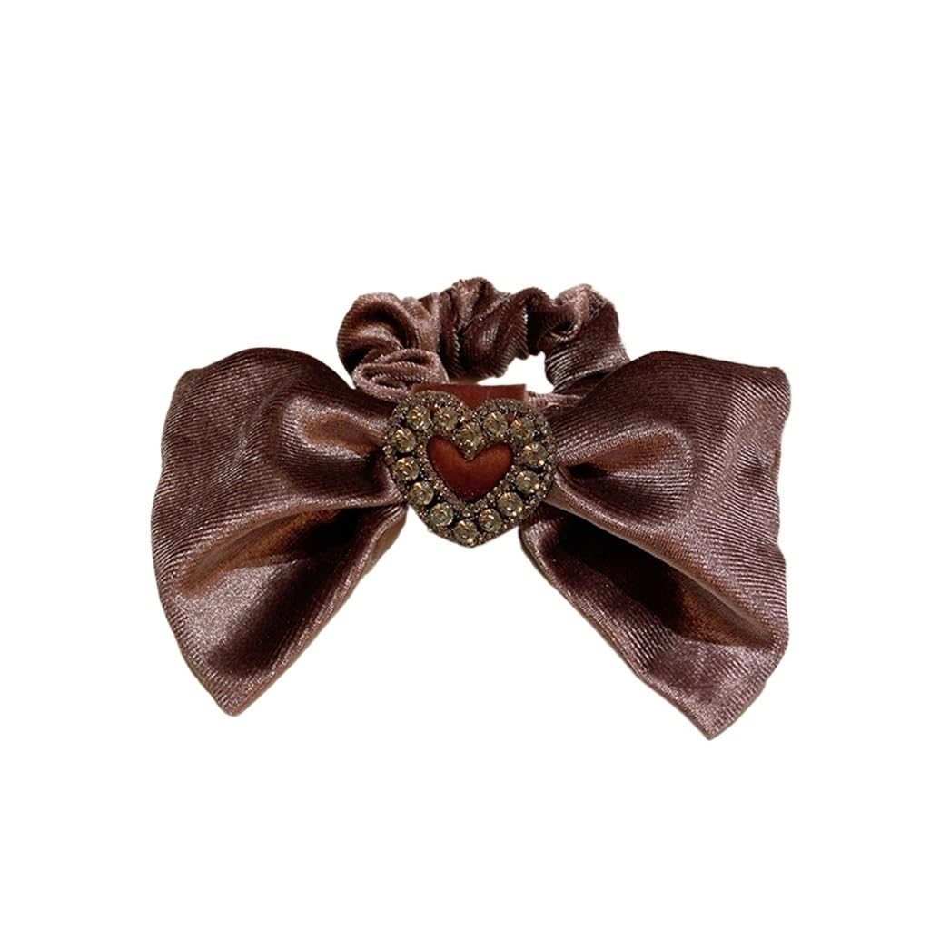 Headrope Vintage Velvet Rhinestone Heart Buckle Hair Rope Temperament