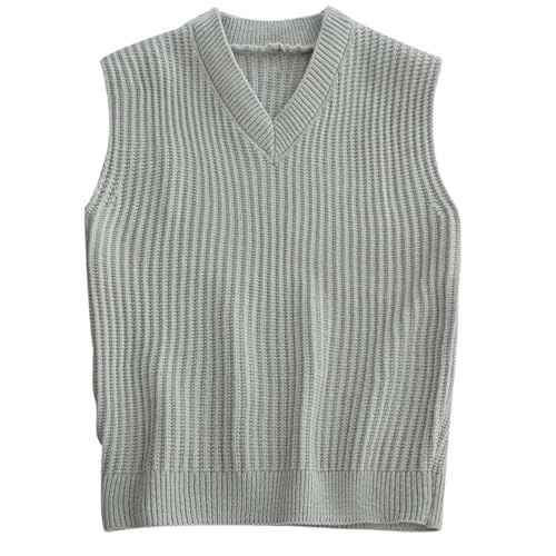 Chaleco de punto para hombre gris XS ropa de invierno informal y suelta moda coreana