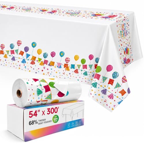 Image of Birthday Party Table Cloth Disposable, 54In X 300Ft Table Cover Roll