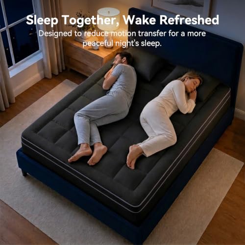 Image of ABENE 3 Inch Dual Layer Full Memory Foam Mattress Topper, 2 Inch Memory Foam Plus 1 Inch Down Alternative Pillowtop Mattress Pad with Deep Pocket, Soft Support for Pressure Relief, Black