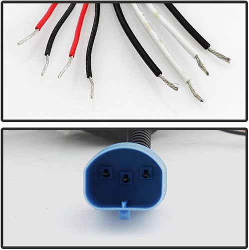 Miniatura 5 de ACANII - Para Ford F150 1997-2003 1997-2002 Expedition Black LED Dual Halo Ring Proyector Faros Faros Delanteros Izquierdo+Derecha