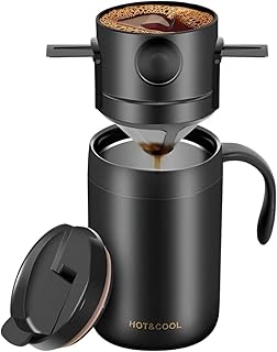 [Rjktmox][Rjox]【アウトドアコーヒーカップ】ステンレス保温3in1セット キャンプ用セット 携帯式ドリップマグ コンパクト設計 ブラック/ホワイト選べる 朝活・通勤用グッズ ギフト対応（2点/3点セット） 黒 3点セット