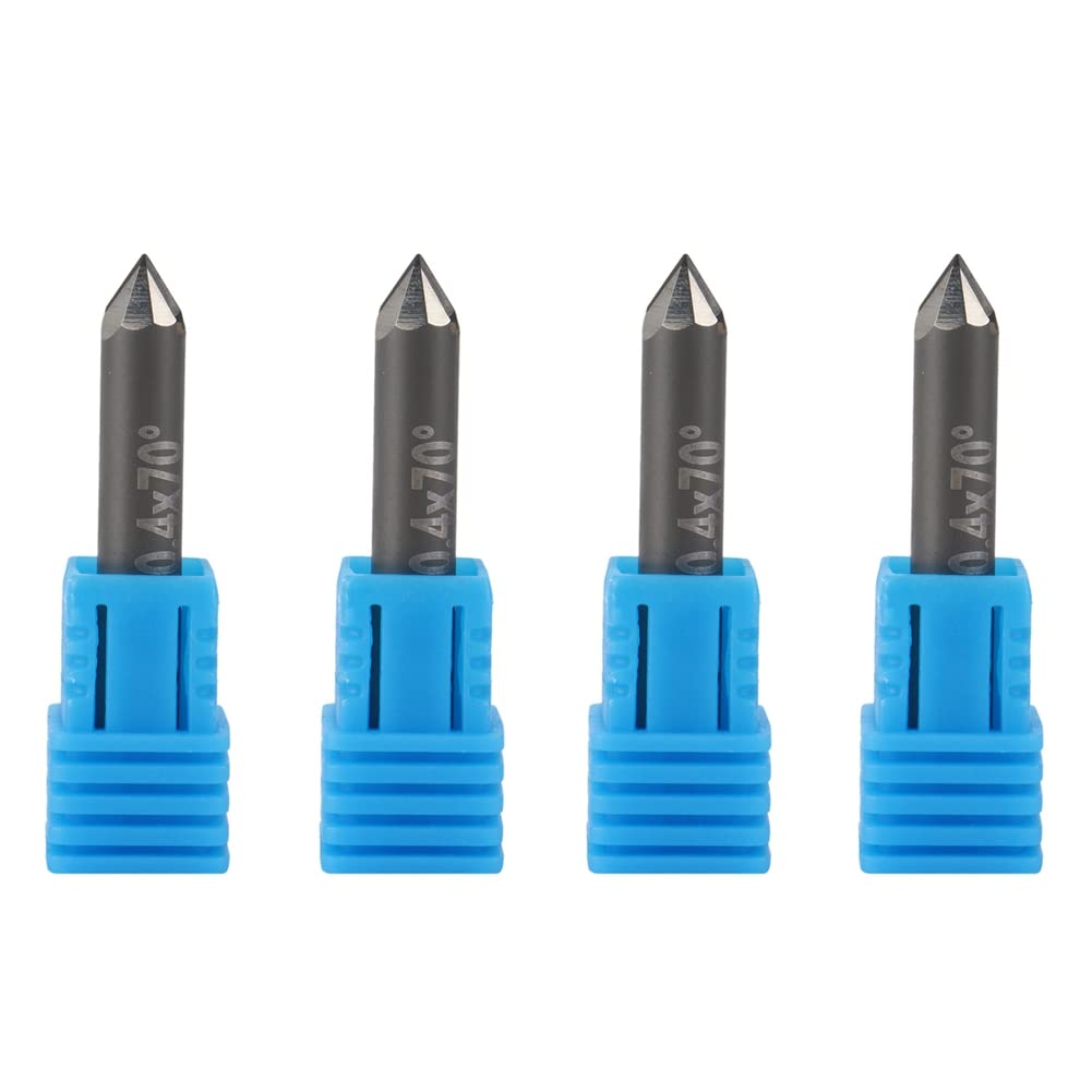 Jnchdghwa Photo Color 4X Pcd Engraving Bits Engraver Carving Tools Stone Carbide Milling Cutter On Marble D6xl40x70degreex0.4