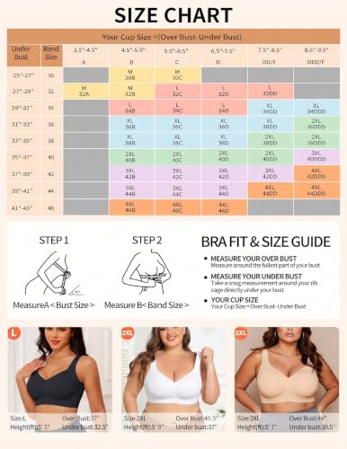 Image of PoseFree Jelly Bras for Women, Wireless No Underwire, Full Coverage Support | Plus Size Bra for Large Breasts, Support & Lift, Minimizer, Seamless Back Smoothing, Soft Comfortable Everyday T Shirt Bra