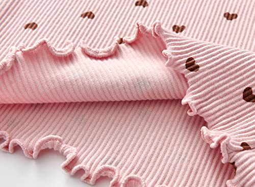 ASHER FASHION Girls Sweaters Soft Cotton Long Sleeve Sweater Toddler Heart Ruffle Pullover Blouses4